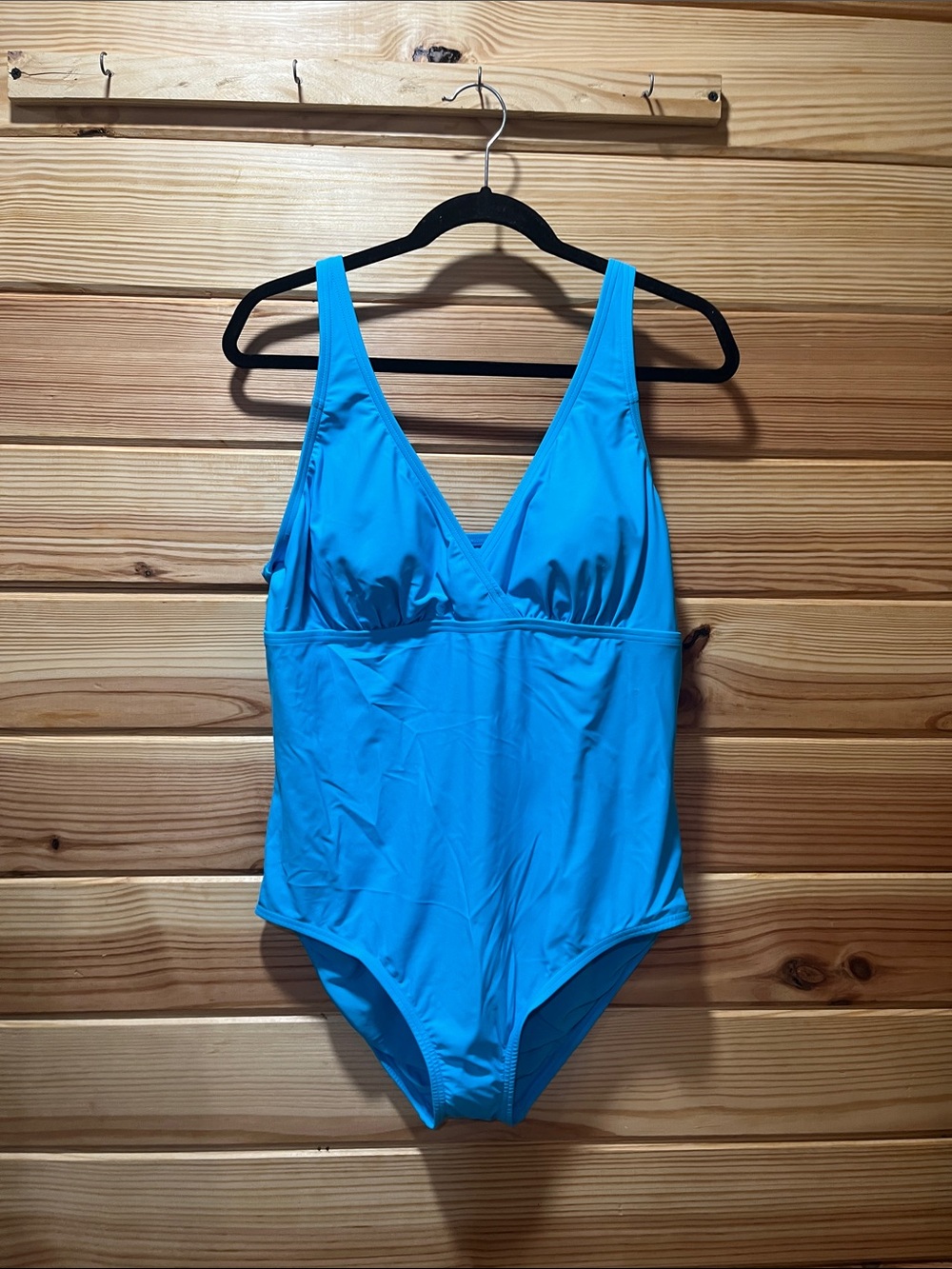 Lands End Blue One-Piece Swimsuit with Adjustable Straps